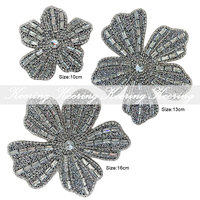 WBF-242 Keering arrivée Designer patchs grands patchs de fleurs strass de mariée Appliques pour chaussures robes chapeaux