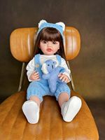 Boneka bayi baru lahir silikon lunak seperti hidup boneka bayi realistis putri 55cm mainan hadiah Natal terlaris 2024