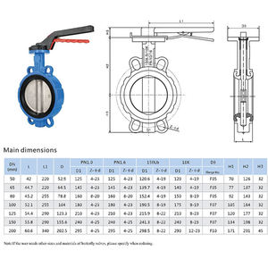 วาล์วผีเสื้อ WCB แบบเวเฟอร์ PTFE แบบแมนนวล/แบบแมนนวลประสิทธิภาพสูงทำจากสเตนเลส - Product Image 5