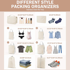 8 Bộ nén đóng gói Cubes du lịch siêu nhẹ mở rộng tiết kiệm không gian đóng gói Organizer bag cho du lịch - Product Image 2