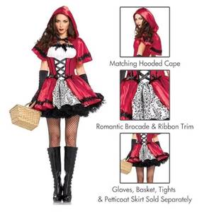 Disfraz Gótico de Caperucita Roja para Mujer - Conjunto de 3 Piezas (Capa, Sombrero, Vestido + Guantes) para Representaciones Escénicas - Product Image 5