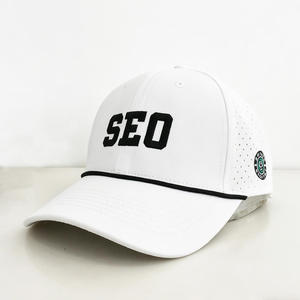 Gorra de Béisbol Deportiva Unisex de Poliéster Transpirable e Impermeable al por Mayor OEM, con 5 Paneles, Logotipo de Parche, Corte Láser y Perforaciones, con Cuerda - Product Image 2
