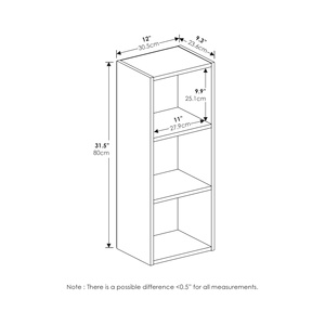 Estantería modular negra de 3 cubos para cubos de almacenamiento de tela | Sistema organizador de armario - Product Image 3