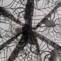 Nouveau Halloween Fantôme Festival Noir Toile D'araignée Dentelle Nappe Jacquard Horreur Araignée Table Couverture