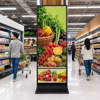 Pantalla LCD Digital de Señalización de 85 Pulgadas, Personalizada, de Pie, con Marco Delgado, para Publicidad, Kiosco de Información Comercial