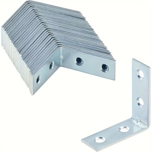 Soporte de Esquina en Ángulo de Acero de 90 Grados con 4 Orificios en Forma de L, Soporte de Metal Galvanizado para Construcción de Muebles - Product Image 1