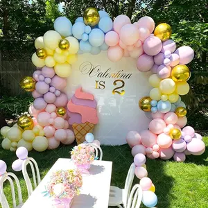 Venta al por mayor globo de configuración-Juego de guirnaldas coloridas para decoración de arco de boda, conjunto de globos para fiesta de cumpleaños, 122 Uds.