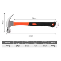 Marteau à clous d'aspiration en acier au carbone robuste de haute qualité avec poignée en fibre Surface dénoyautée de griffe de Support OEM personnalisée