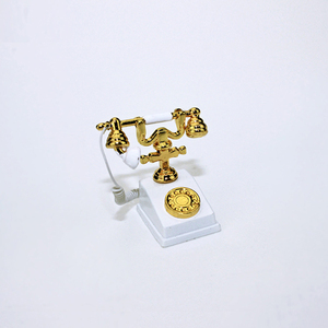 1 pieza 1:12 1:<span class=keywords><strong>6</strong></span> Mini modelo de teléfono en miniatura aleación Vintage Retro rotativa teléfono estatuilla casa de muñecas muebles juguetes Decoración - Product Image 4