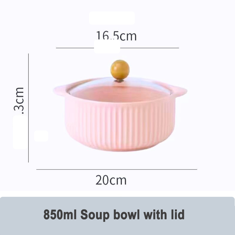 Ciotola da 850ml con coperchio-rosa