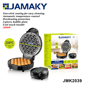JAMAKY 2000W 电动煎饼锅 不粘锅 20 厘米烤盘 带冷感手柄 过热保护功能 适合家庭烹饪 - Product Image 1