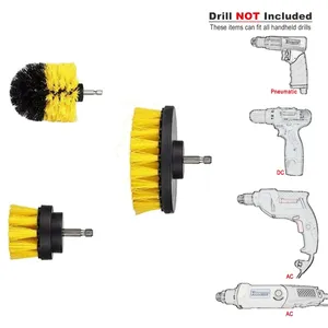 Kit de brosses de nettoyage électriques 2/3,5/4'' <span class=keywords><strong>pour</strong></span> <span class=keywords><strong>perceuse</strong></span>, 3 pièces/ensemble, brosses en nylon et <span class=keywords><strong>plastique</strong></span> <span class=keywords><strong>pour</strong></span> le nettoyage des roues, des tapis, du verre et des voitures - Product Image 2