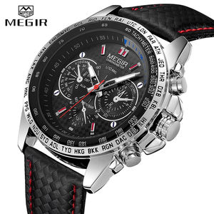 2021 <span class=keywords><strong>Megir</strong></span> <span class=keywords><strong>1010</strong></span> personnalisé mode cuir quartz chronographe montres hommes poignet étanche reloj hombre vente en gros hommes montres-bracelets - Product Image 1