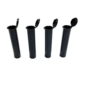 Custom Black 90mm Pre Roll Plastic Tubes Plastic Jar Airtight Smell Lock Durable Vials Tubes Squeeze Bottle