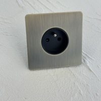 Prise murale universelle 172*86 norme britannique 16A, prise française européenne, USB Type-C, bouton poussoir, double pôle, variateur de lumière, rétro, vert bronze