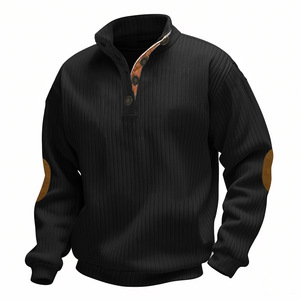 Sweat-shirt Homme Col Montant Zippé en Coton Molletonné Épais à Manches Longues, Vierge, Personnalisable avec Logo, Haute Qualité, Vente en Gros - Product Image 3