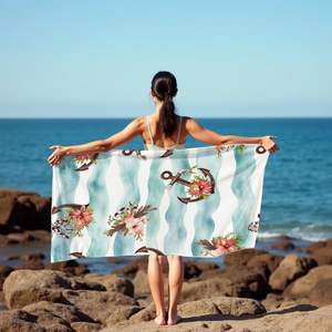 منشفة شاطئ من الألياف الدقيقة بتصميم شخصي وطباعة مخصصة، سريعة الجفاف ومقاومة للرمل، مربعة الشكل وبمقاسات كبيرة جدًا من المصنع الأصلي - Product Image 3