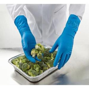 Синие химически стойкие перчатки Ansell Alpha 37-310, длина 12,2 дюймов, толщина 8 мил, без латекса - Product Image 4