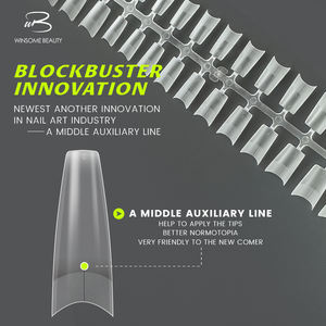 <span class=keywords><strong>Ongles</strong></span> artificiels en gel mat à demi-couverture, courbés, à presser, en gel souple, longs, pour doigts – Nouvelle tendance très prisée - Product Image 4