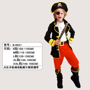 Costume de scène pour enfants, vêtements de bal, déguisement de capitaine <span class=keywords><strong>pirate</strong></span> <span class=keywords><strong>des</strong></span> Caraïbes pour garçons - Product Image 6