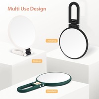 Miroir de maquillage pliable double face avec grossissement 10x/1x et cadre en plastique