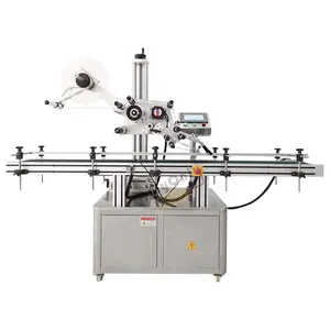 Automatische Desktop Vliegtuig Deksel Sticker Eierdoos Ronde Doos Merk Label Applicator Machine Voor Mylar Tas