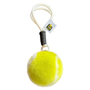 Small Tennis Ball-Shaped Plush Keychain Great Gift Option Baseball-Style Schoolbag Pendant