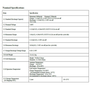 Bateria de Íon de Lítio Recarregável Original Sam 21700 58E 3.6v 5700mah de Alta Capacidade para Pacote de Baterias - Product Image 6