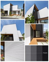 Revêtement extérieur en panneaux de fibrociment à rainures et languettes pour la rénovation de villas, design européen, imperméable et ignifuge