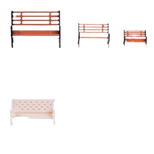 Bancas de jardín en miniatura Dp, adornos de jardín de plástico naranja para decoración de terrarios, uso en interiores y exteriores - Product Image 2