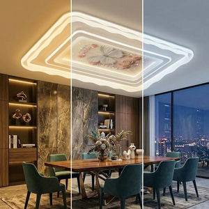 Éclairage de plafond <span class=keywords><strong>d</strong></span>écoratif créatif en forme de papillon ondulé avec télécommande, triple changement de couleur, pour salle à manger et cuisine modernes - Product Image 2