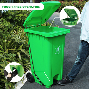 ถังขยะ HDPE ขนาด 100 ลิตร 120 ลิตร 240 ลิตร เป็นมิตรกับสิ่งแวดล้อม พร้อมล้อและแป้นเหยียบ สำหรับใช้งานกลางแจ้ง พร้อมฝาปิด สำหรับรีไซเคิลขยะ - Product Image 3