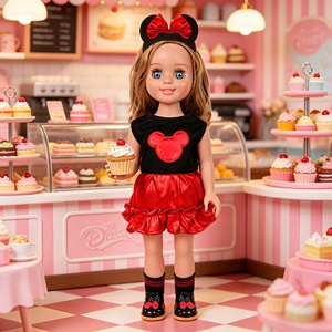 Set di Vestiti Morbidi per Bambole MSYO, Outfit <span class=keywords><strong>Minnie</strong></span> in Poliestere con Fascia per Capelli, Abiti per Bambole da 18 Pollici, Regalo Promozionale Personalizzato - Product Image 3