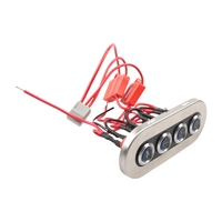 Panneau de commande marin RV en acier inoxydable pré-câblé à 4 circuits avec indicateurs LED 12V 24V – Prix usine