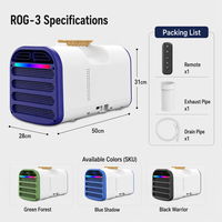 Climatiseur portable compact électrique pour le camping, 110V 220V, réfrigérant R134a, télécommande tactile, lumière RGB, mini mobile 5200BTU