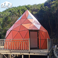 Glamping Zome Home Tente de luxe pour hôtel Tente en forme de dôme en verre avec salle de bain
