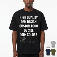 T-shirt Homme Oversize à Épaules Tombantes, Coupe Boxy, Impression Numérique Personnalisée OEM de Haute Qualité, Tissu Lourd, Style Streetwear