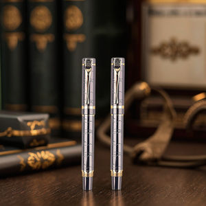 Caneta Tinteiro Executiva de Luxo YIREN em Metal com Padrões de Mármore Cinza Nebuloso, Escrita Premium e Presente - Product Image 3