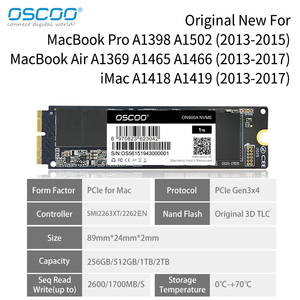 SSD M2 PCIe NVME pour A1465 A1466 Macbook Pro Retina d'occasion A1502 A1398 pour Macbook Air SSD A1502 512 Go 1 To - Product Image 3