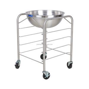 Chariot de rangement mobile robuste en acier inoxydable pour bols mélangeurs avec 4 plateaux coulissants pour cuisine professionnelle - Product Image 4