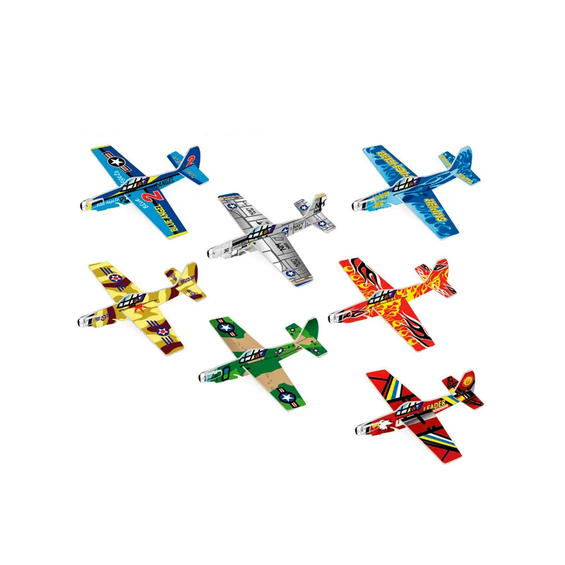 Avión planeador de lanzamiento manual para niños, juguete de tiro de papel volador