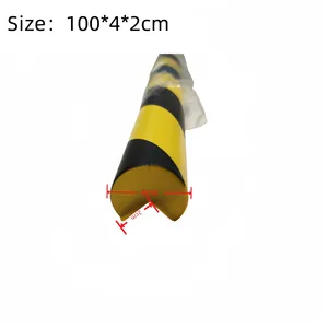 PU Plastic Bumper Strip Black And Yellow Right Angle Anti-collision Strip High Rebound Pu Foam Seal Strip