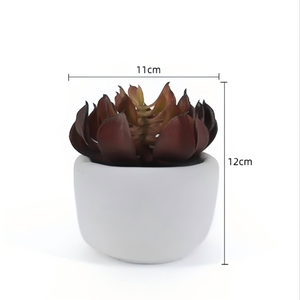 Suculenta Artificial Realista en Maceta, Planta Artificial de <span class=keywords><strong>Echeveria</strong></span> en Maceta, Suculenta <span class=keywords><strong>Roja</strong></span> para Decoración de Mesa de Oficina - Product Image 3