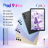 Tablet Educativa Inteligente para Niños Pad 9 Pro MTK, 16GB+1TB, Pantalla HD de 11 Pulgadas, Android 15, Versión Global, Venta al Por Mayor