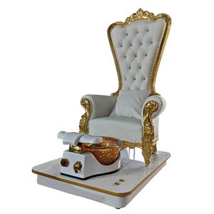 White European Style High <b>Back</b> Reclining Pedicure Foot Care Chair Colorful LED Lights Drainage Pump Massage Function Plastic - Product Image 3