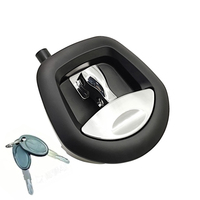 Verrou chromé queue de baleine pour remorques de camion Boîte à outils noire avec serrure à compression multipoint pour conteneur de bateau Poignée en T pour voitures RVs