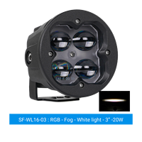 Projecteur de travail LED RGB 14W, rond de 3 pouces, à changement de couleur, pour conduite tout-terrain, antibrouillard, multicolore, IP67, 9-36V DC 12V 24V, camion, SUV, 4x4