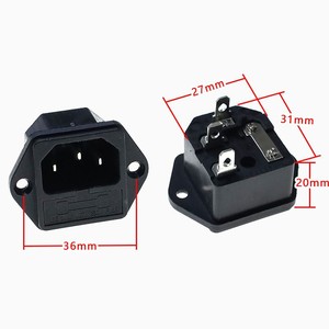 เต้ารับไฟฟ้าแบบ 3 ขา สำหรับอุปกรณ์ทางการแพทย์ UL 3 ขา 10A 230V สำหรับติดตั้งบนแร็ค - Product Image 1