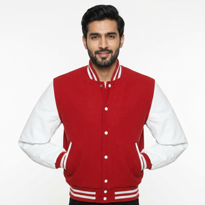 Whole Sale Customize Red <b>White</b> Varsity <b>Jacket</b> for <b>Men</b> Baseball <b>Jacket</b> - Product Image 1