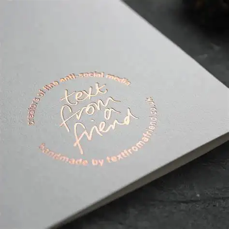 Impressão do Gravure OEM Brilhante Art Paper Personalizado Especial Papel Texturizado Presente Rose Gold Foil Business Name Card